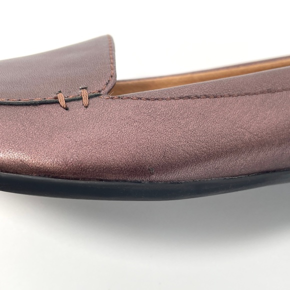 Naturalizer N5 Comfort–Dark Ruby Red/Burgundy Slip-On Metallic Loafer. Size 7. - Picture 8 of 9